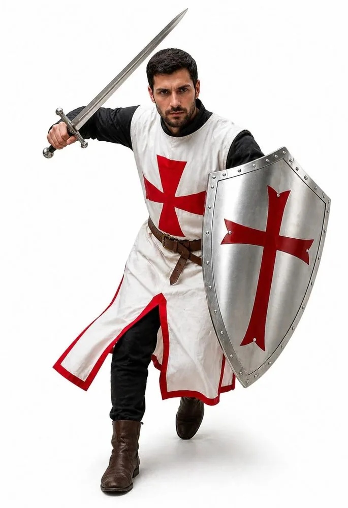 Burgundy Heraldic Heater - Replica Shield AA-MED-014