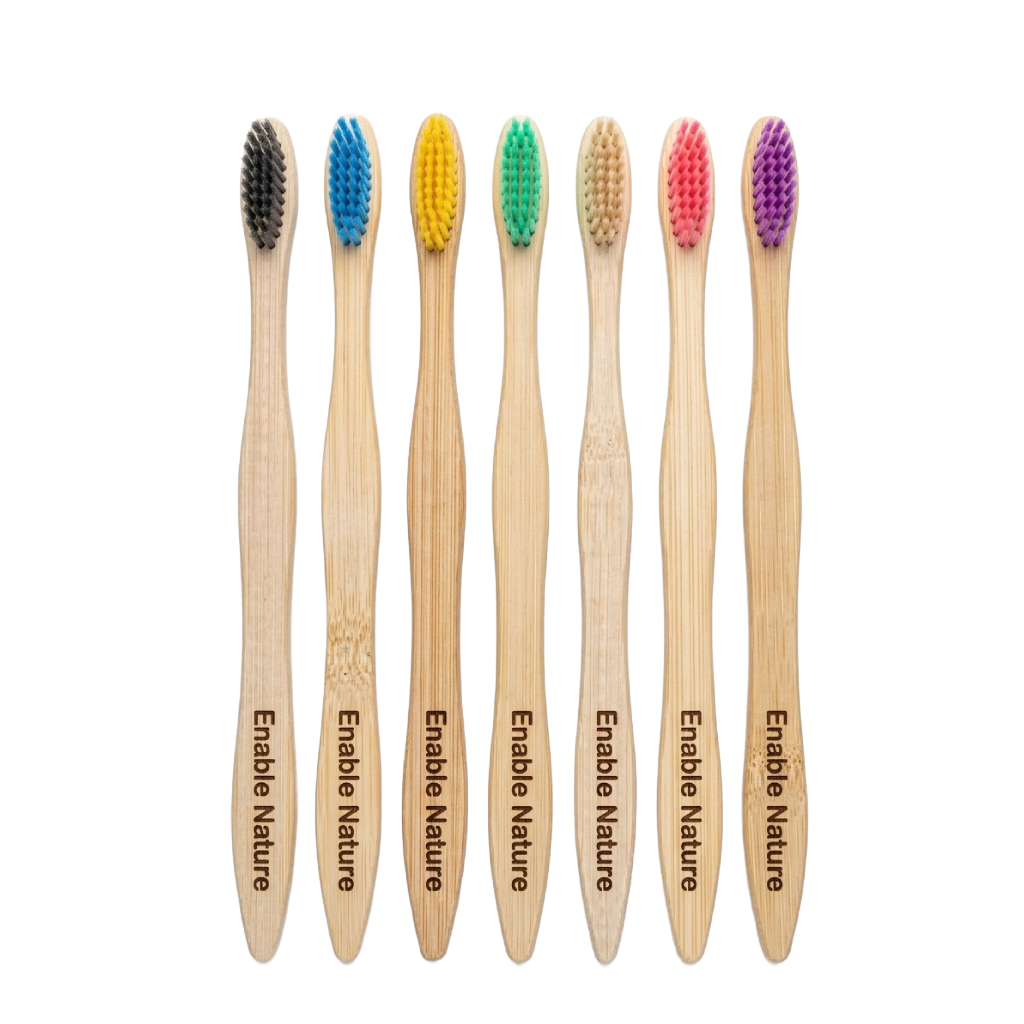 S-Curve Bamboo Colored Toothbrush