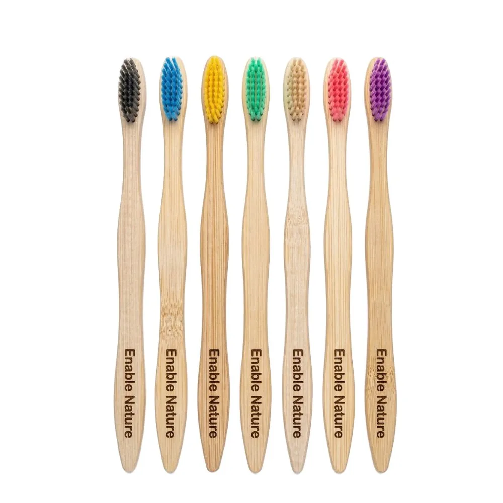S-Curve Bamboo Colored Toothbrush - Filosha Exports B2B Sourcing
