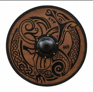 Celtic Raven Knotwork Wooden Shield - Replica Shield VS-24-001