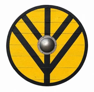 Black Chevron Heraldic Wooden Shield - Replica Shield VS-24-004